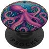 Art Nouveau Sea Creatures Fantasia Octopus Viola Oceano Design PopSockets PopGrip Adesivo