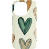 Sage Green Cream Beige Hearts Gifts Custodia per iPhone 14 Pro Cuore Verde Doodle Modello Salvia Verde Beige San Valentino