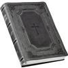 Christian Art Gifts KJV Holy Bible, Super Giant Print Faux Leather Red Letter Edition - Thumb Index & Ribbon Marker, King James Version, Gray/Black