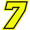 4R Quattroerre.it 13387 Numero Racing 7 Moto GP, Giallo Fluo, 10 x 9,5 cm