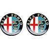 Alfa Romeo Adesivi 3D Ufficiali Logo Old, Diam. 21 mm, 2 Pezzi