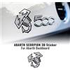 4R Quattroerre.it Adesivo 3D per Plancia Cruscotto Fiat 500 Abarth, Argento