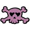 4R Quattroerre.it Toppe Patch Adesive Teschio Rosa Cuore per Tessuti, 5,1x8,2 cm