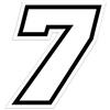 4R Quattroerre.it 13367 Numero Racing 7 Moto GP, Bianco, 10 x 9,5 cm