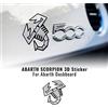 4R Quattroerre.it Adesivo 3D per Plancia Cruscotto Fiat 500 Abarth, Argento Satinato