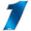 4R Quattroerre.it Numero Gara 1 Anodizzato, Blu, 100 x 130 mm