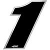 4R Quattroerre.it - 13001 - Numero Gara Adesivo per Moto 1, Nero, 10 x 13 cm