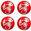 4R Quattroerre.it 21526 Adesivi 3D Abarth Ufficiali Scorpione Rosso Diametro 9 mm, 4 Pezzi