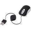 AOKWAWALIY Mouse Usb Mini Cablato Retrattile Per Computer e Laptop Design Ergonomico e Portatile Risoluzione Ottica 1600 Dpi Nero