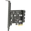 KIMISS Scheda di Espansione USB 3.2 PCIe, 5Gbps con 2 Porte GEN1, Adattatore Interno per PC e Linux