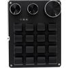 YUEHISY Macro Pad, Tastierino Programmabile a 16 Tasti con 3 Manopole Personalizzate e 3 Livelli, Tastiera Meccanica Cablata Compatta (BLACK)