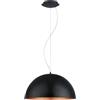 Eglo lampada a sospensione Gaetano 1, fiamma, stile industriale, acciaio | nero e rame, per tavolo da pranzo o soggiorno, attacco E27, Ø 53 cm