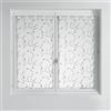 Douceur d'Intérieur. Coppia di tende dritte con passanti, 60 x 120 cm, velate, sabbiate, ricamate con piccoli fiori, colore: bianco/grigio.