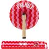 Fisura - Ventaglio pieghevole con messaggio "I'm h*t". Ventaglio in carta originale stile pai pai rosa e rosso. Accessorio estivo leggero. Idea regalo per matrimonio, feste, cerimonie, invitati.