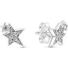 PANDORA Orecchini a bottone Moments brillante asimmetrici in argento Sterling con zirconi cubici trasparenti