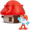 Giochi Preziosi I Puffi - Grande Puffo da 5,5 cm e la Sua Casetta dei Puffi con Tetto Rosso, Meccanismo Ricaricabile ed Effetto Sorpresa, per Bambini A Partire dai 3 Anni
