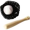 Zhhuoc 1 set da baseball in miniatura 1/12 set da baseball con mazza, guanto e palla, decorazioni per torte da baseball, mazza da baseball e palla in miniatura, accessori per casa delle bambole, decorazione