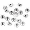 Pssopp 20Pcs Riparazione Vite Post Fastener Round Flat Head Chicago Viti Bottoni Metallo Chiodo Rivetto Borchie con Viti a taglio per Binding Artigianato in pelle fai da te(6.5mm)