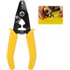 RUNQIN OUTDOOR Pinza Spelafili per Fibra Ottica a Tre Fori con Impugnatura in PVC, Pinza Spelafili per Elettricisti ad Elevata Durezza CFS‑3 per Cavi Pieni e Intrecciati, Tronchesi e Pinze da Taglio, Lunga 15,2 cm