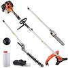 Bakaji Decespugliatore a Scoppio Multifunzione 5in1 con Tagliaerba Tagliasiepi Motosega Potatore Telescopico Motore a Benzina 52CC 9000rpm 1900 W Serbatoio 1100ml per Manutenzione Giardino
