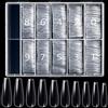 Kiiwah 500 Pezzi Unghie Finte da Ballerina, Acrilico Artificiale Falsi Unghie con Scatole Portaoggetti per Ragazze Donne Saloni di Manicure (Trasparenti)