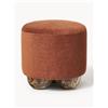 Westwing Collection Pouf imbottito con piedini a sfera effetto marmo Lino