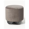 Westwing Collection Pouf imbottito con piedini a sfera effetto marmo Lino