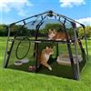 Rywell Catio - Recinzione per gatti extra large Rywell a 2 livelli per patio, balcone, interni e campeggio, box pieghevole per gatti da esterno con finestre, resistente alle intemperie e al sole (borsa per