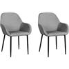 HOME DECO FACTORY Set di 2 poltrone Giulia Scuro Velluto Cotele Sedia da Tavolo Seduta Soggiorno Sala da Pranzo Intra Camera da Letto Mobili, Imbottitura-PU, Grigio Topo, 59.00 x 44.50 x 84.00