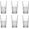Pasabahce - Set 6 Bicchieri Timeless Long Drink in Vetro Lavorato Trasparente 36 cl - Impilabili, Lavabili in Lavastoviglie, Stile Vintage