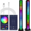 AURTEC Luce ritmica musicale RGB, LED ad attivazione vocale, atmosfera di controllo del suono, presa a 40 bit aggiornata con controllo app per giochi, auto, PC, TV, feste e altro (nero 2)