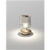 Vistosi TREAD LAMPADA DA TAVOLO CRISTALLO TRASPARENTE ORO SATINATO 1 LUCE ATTACCO E14