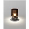 Vistosi TREAD LAMPADA DA TAVOLO TERRA BRUCIATA TRASPARENTE BRONZO SATINATO 1 LUCE ATTACCO E14