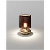 Vistosi TREAD LAMPADA DA TAVOLO TERRA BRUCIATA TRASPARENTE ORO SATINATO 1 LUCE ATTACCO E14