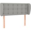 vidaXL Testiera con orecchie Grigio chiaro 83x23x78/88 cm Tessuto