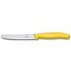 VICTORINOX COLTELLO TAVOLA SEGHETTATO Giallo TENUE Punta Tonda