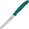 VICTORINOX COLTELLO TAVOLA SEGHETTATO Verde SALVIA Punta Tonda