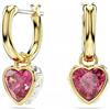 SWAROVSKI ORECCHINI PENDENTI CHROMA, CUORE, FINITURA ORO 18K PLACCATO ORO GIALLO