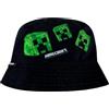 Minecraft Cappello Reversibile Cappello Pescatore | Berretto da Gioco | Nero | One Size