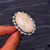 Fatto a mano Anello gioiello in argento sterling 925 con pietra preziosa corallo fossile m...