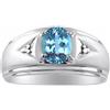 Artik Jewels Anello In Argento Sterling 925 Con Gemma Di Topazio Blu Naturale Per Uomo AJ401