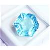 harshj_0 Misura Anello Blu Acquamarina Esagonale Taglio 12.10 KT Certificato Loose Gemma