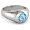 Artik Jewels Anello In Argento Sterling 925 Con Gemma Di Topazio Blu Naturale Per Uomo AJ390