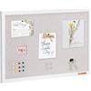 VEVOR Bacheca in Sughero Bianco con Superficie in Lino, 762 x 508 mm, Elegante bacheca a Parete con Cornice in Legno Bianco, Bacheca Elegante e Funzionale per Casa, Scuola e Ufficio