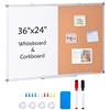 VEVOR Lavagna Bianca Bacheca in Sughero Bacheca con Telaio in Alluminio 60x90 cm, Lavagna Magnetica Cancellabile a Secco Montata a Parete, Scuola, Casa, Ufficio, Lavagna Bacheca Magnetica