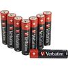 VERBATIM Batterie alcaline AAA Premium I 1,5V I Pile ministilo AAA-LR03 I Mini stilo AAA I Pile per lettori MP3, fotocamera, telecomando, rasoio ecc. I Pile alcaline Premium I 8 pezzi