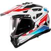LS2 caschi da motocross Pioneer II Namib white blue red XS