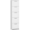 Terraneo Paco A1 Scarpiera con Specchio, 50x18x178 H cm, Bianco, Melamina