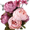 Duovlo Fiori finti vintage di peonia artificiale in seta, decorazione per la casa, confezione da 1 (nuovo fagiolo zuccherato)