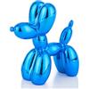 AMOIENSIS - Statuetta a forma di cane palloncino, finitura lucida, galvanizzato, 10,2 cm, piccolo soprammobile per la decorazione di scaffali e scrivanie, piccola decorazione versatile, blu